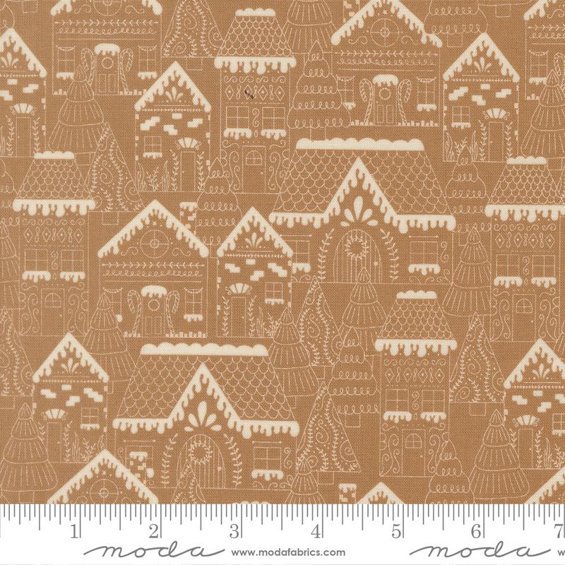 Gingerbread Lane Village Cocoa - Quilt Fabric