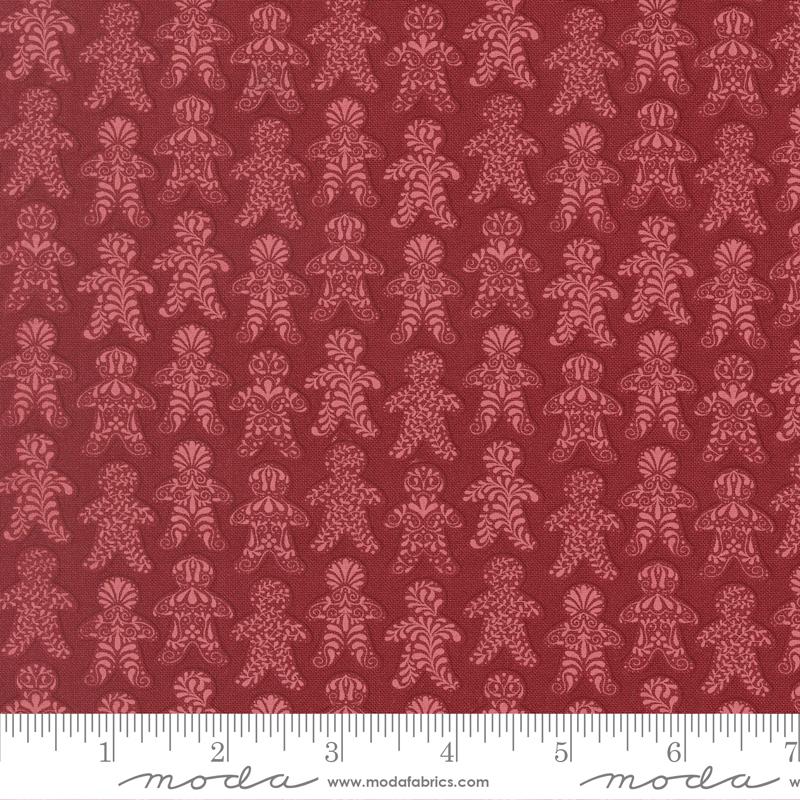 Gingerbread Lane Cookies Cranberry - Quilt Fabric