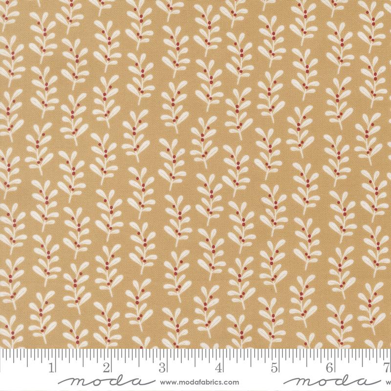 Gingerbread Lane Leaves Gingerbread - Quilt Fabric