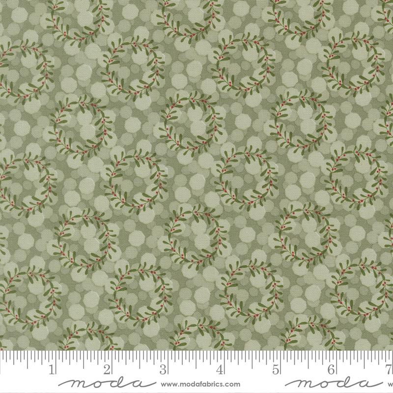 Gingerbread Lane Wreath Mistletoe - Quilt Fabric
