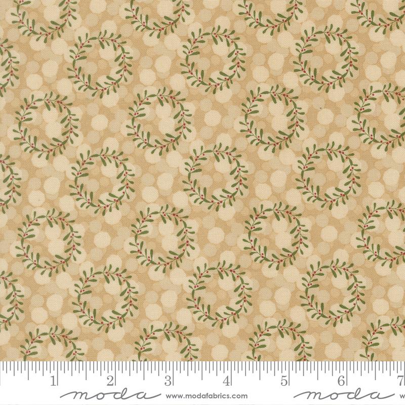 Gingerbread Lane Wreath Gingerbread - Quilt Fabric