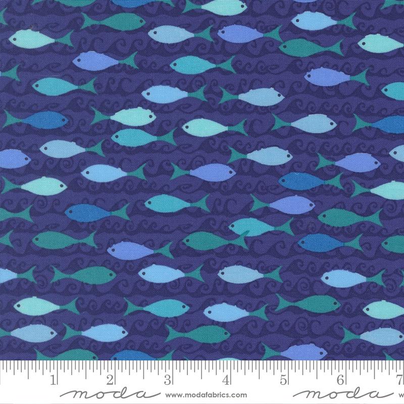 Reef School of Fish Seafoam - Quilt Fabric