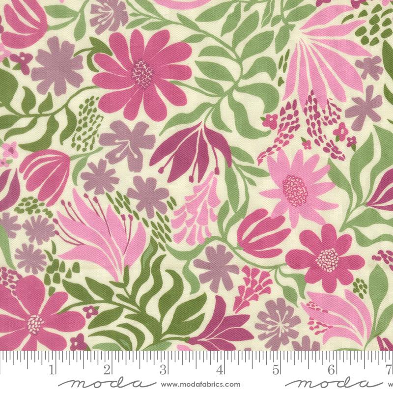 Floriori Meadow Lilac - Quilt Fabric, zoomed in. Select this picture to zoom back out.