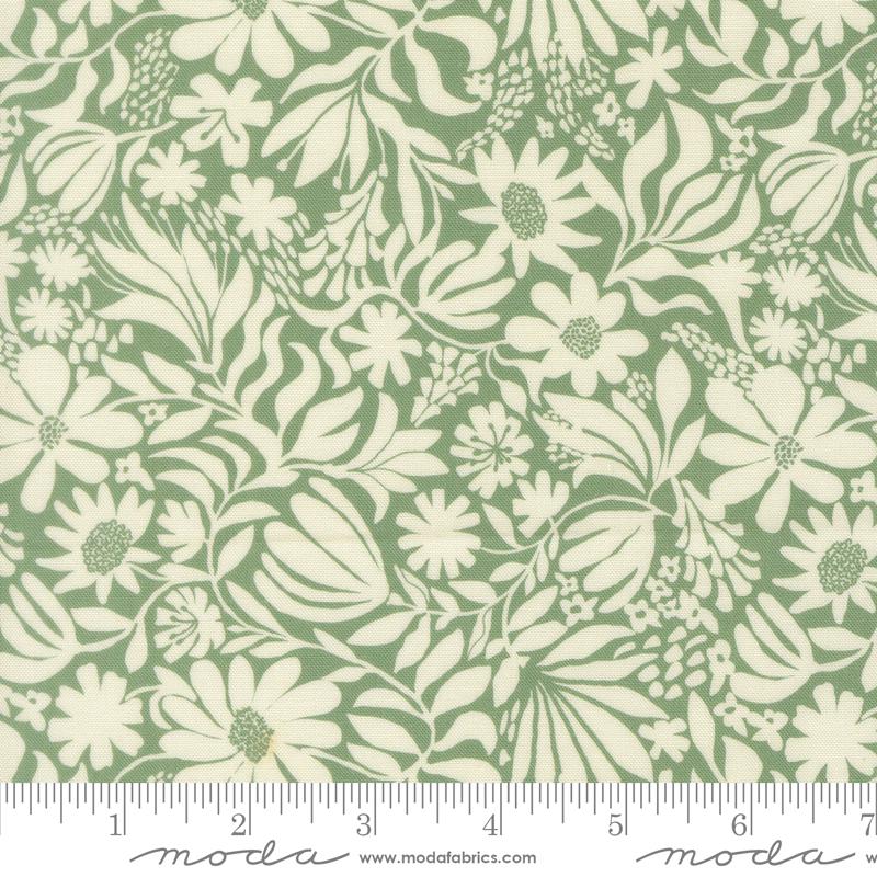 Floriori Botanica Sage - Quilt Fabric, zoomed in. Select this picture to zoom back out.