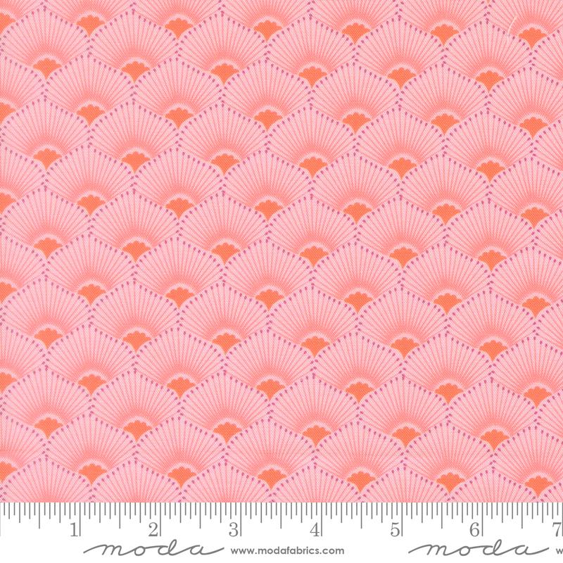 Floriori Mimosa Flamingo - Quilt Fabric, zoomed in. Select this picture to zoom back out.