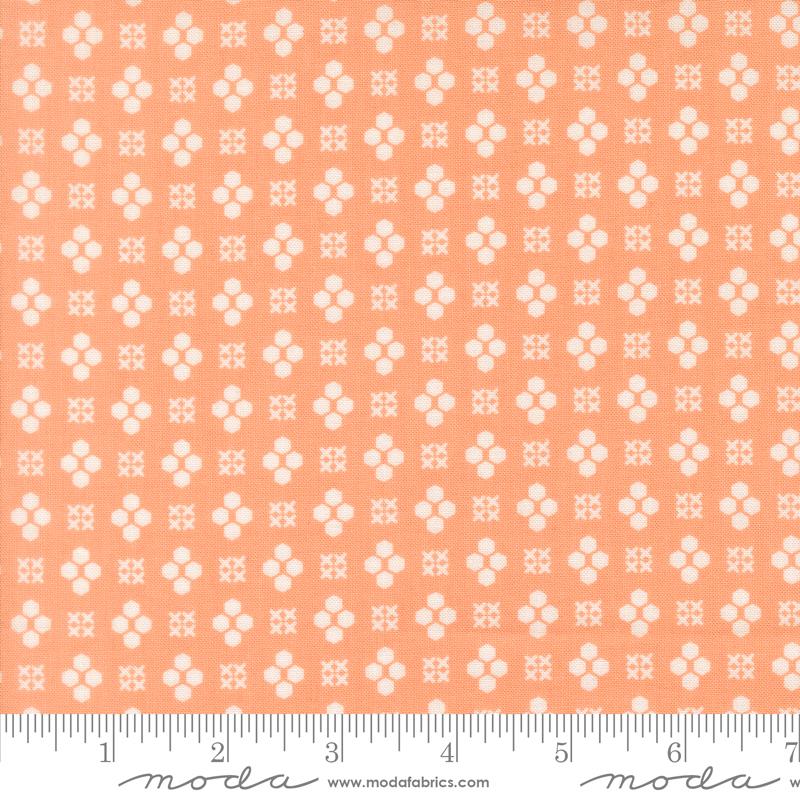 Makers Delight Geometric Cantaloupe - Quilt Fabric, zoomed in. Select this picture to zoom back out.