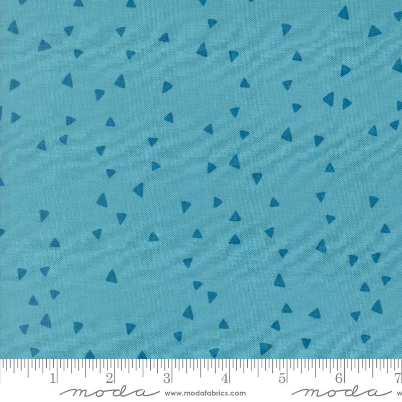 Makers Delight Triangle Blue Chill - Quilt Fabric, zoomed in. Select this picture to zoom back out.