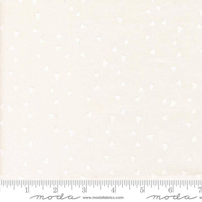 Makers Delight Triangle White White - Quilt Fabric, zoomed in. Select this picture to zoom back out.