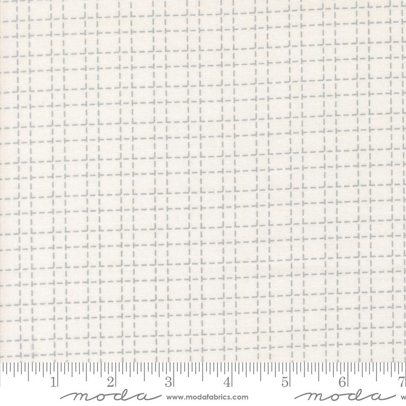 Makers Delight Lined White Platinum - Quilt Fabric, zoomed in. Select this picture to zoom back out.