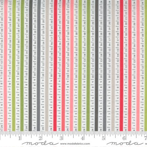 Beautiful Day Multi - Ticker Tape Stripe Numbers - Fabric