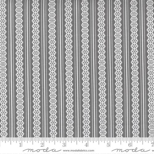 Buttercup Slate Slate - Lacey Stripe Stripes - Quilt Fabric