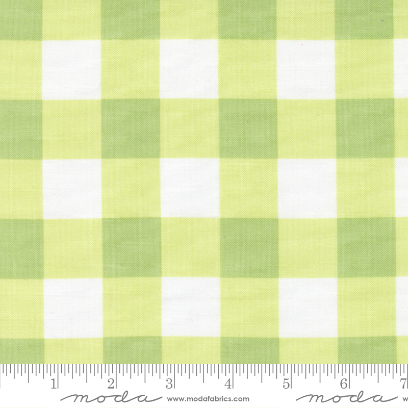 Sunwashed Light Lime - Check - Quilt Fabric