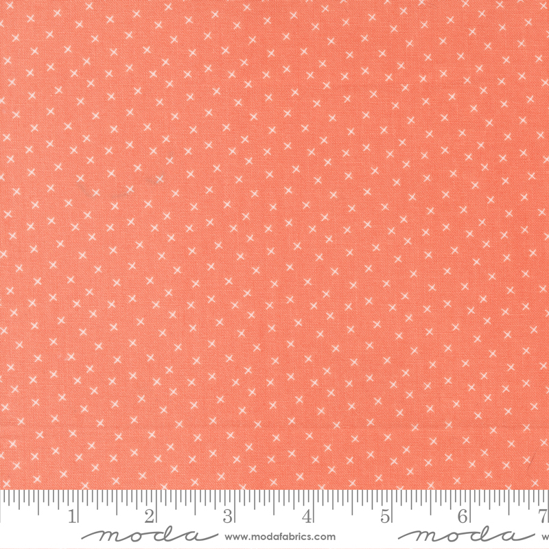 Sunwashed Coral - X Print - Quilt Fabric, zoomed in. Select this picture to zoom back out.