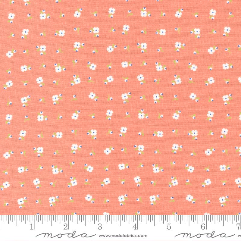 Peachy Keen Coral - Pixie Ditsy - Quilt Fabric