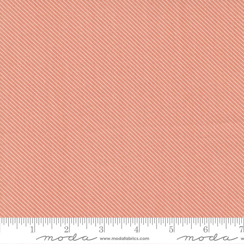 Peachy Keen Coral - Stripes Bias Stripe - Quilt Fabric