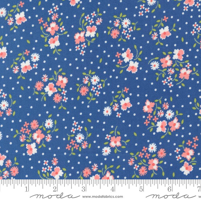 Cali Co Cobalt - Quilt Fabric, zoomed in. Select this picture to zoom back out.