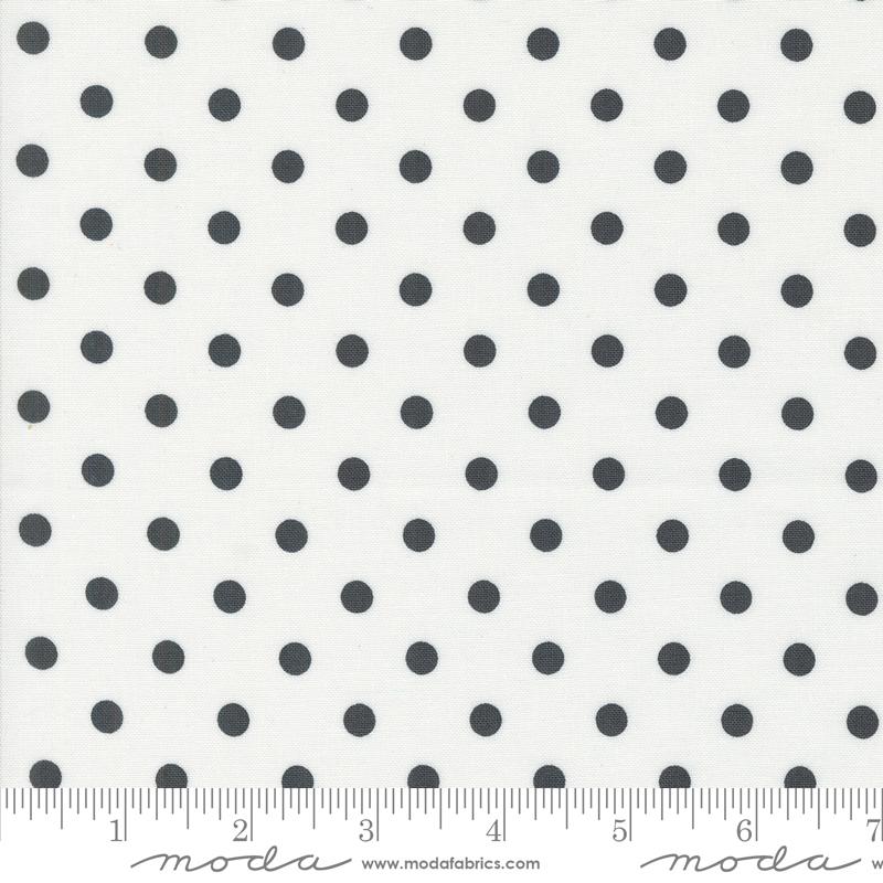 Coriander Colors Dots - White Black - Quilt Fabric