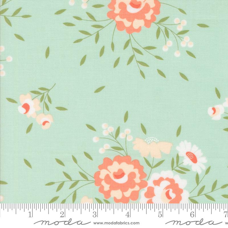 Abloom Roses - Robins Egg - Quilt Fabric