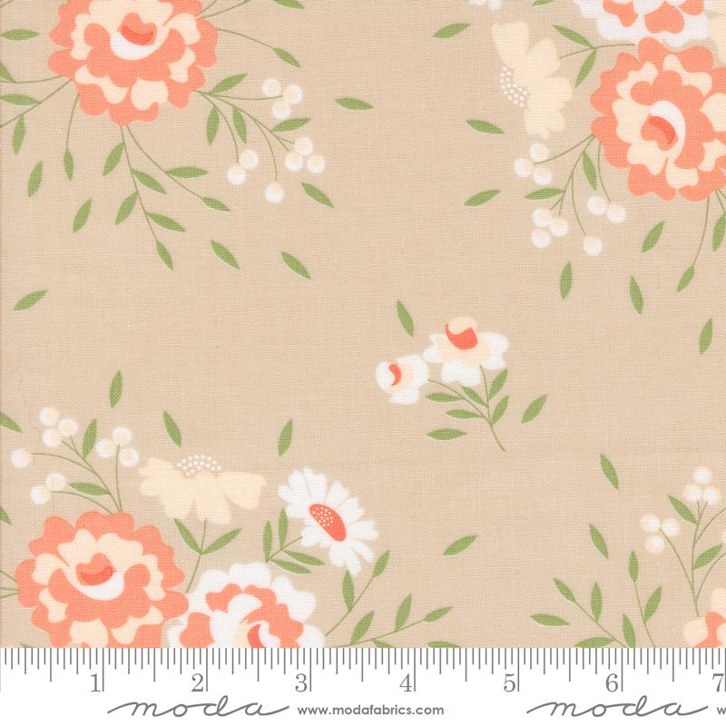 Abloom Roses - Stone - Quilt Fabric