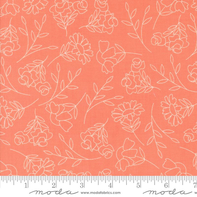 Abloom Sketched - Coral - Quilt Fabric