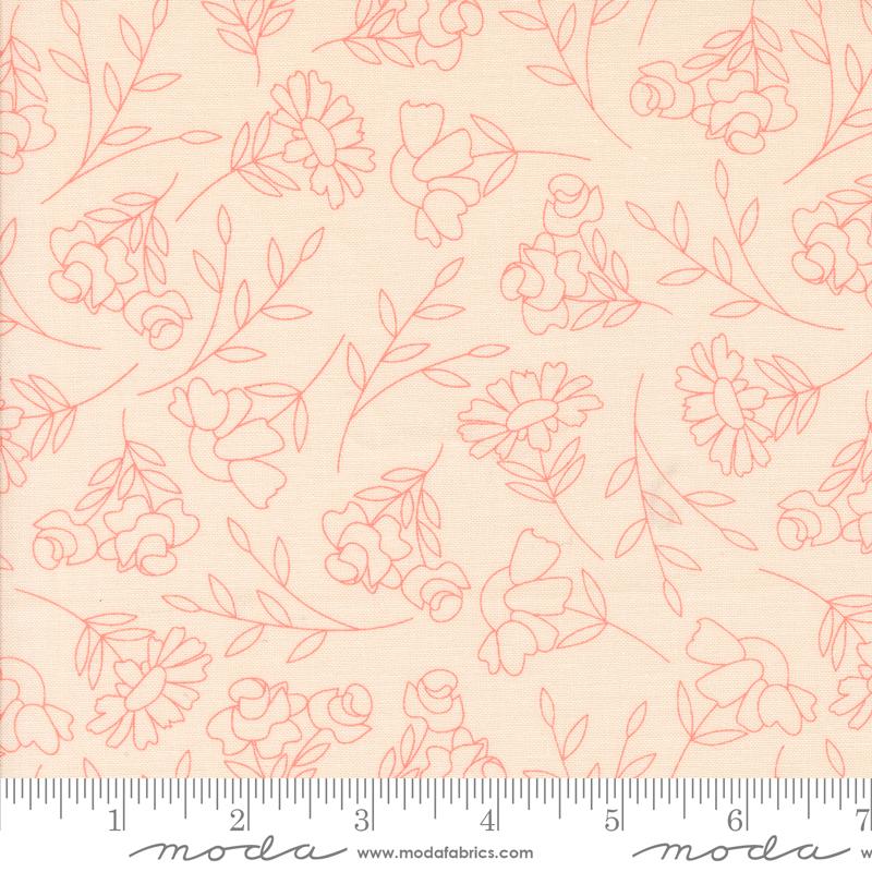Abloom Sketched - Pale Pink - Quilt Fabric