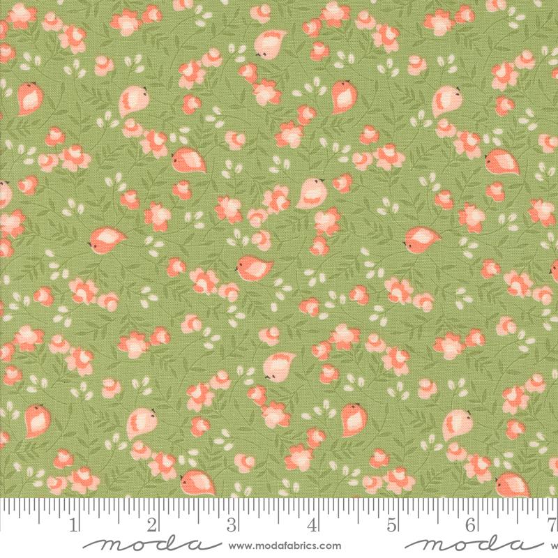 Abloom Birds - Cucumber - Quilt Fabric
