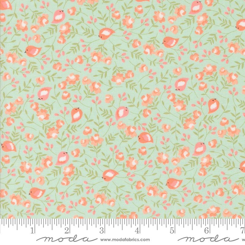 Abloom Birds - Robins Egg - Quilt Fabric