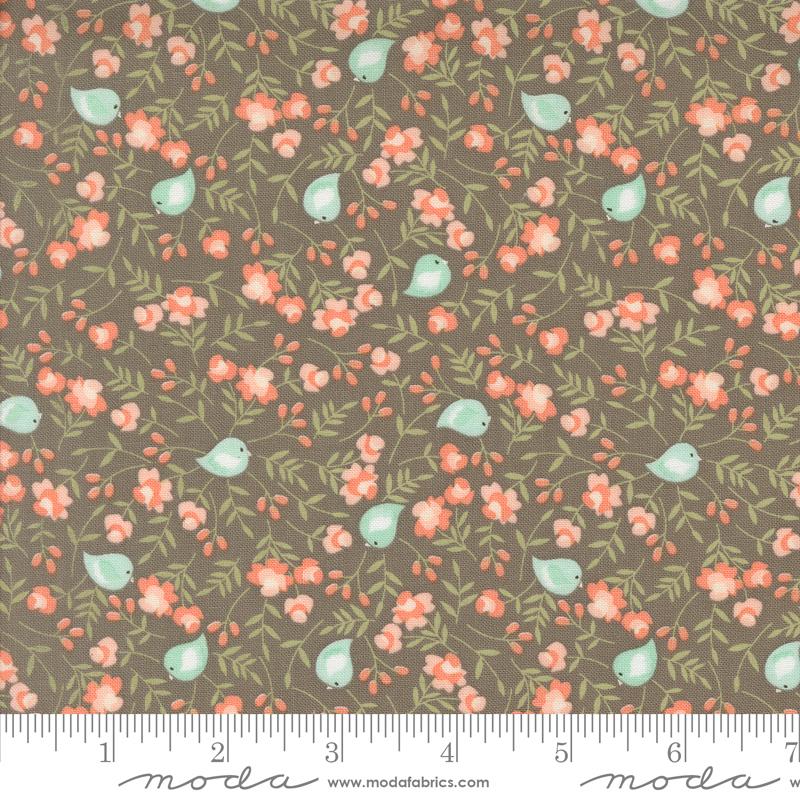 Abloom Birds - Slate - Quilt Fabric