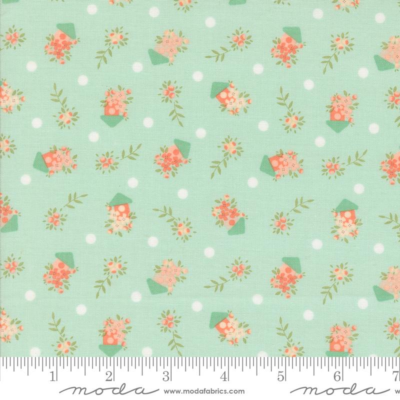 Abloom Birdhouse - Robins Egg - Quilt Fabric