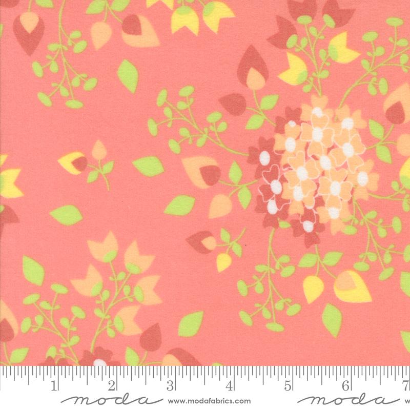 Sherbet Sunshine Flannel Flowers Flamingo - Quilt Fabric