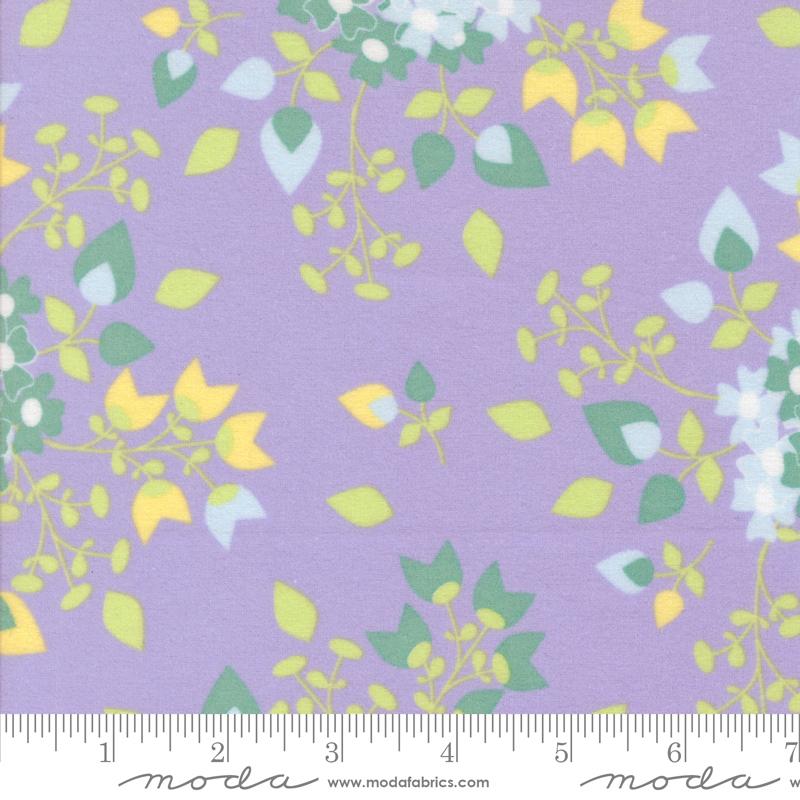 Sherbet Sunshine Flannel Flowers Lavender - Quilt Fabric