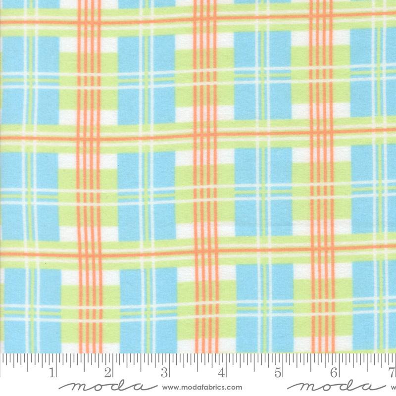 Sherbet Sunshine Flannel Plaid Sky - Quilt Fabric
