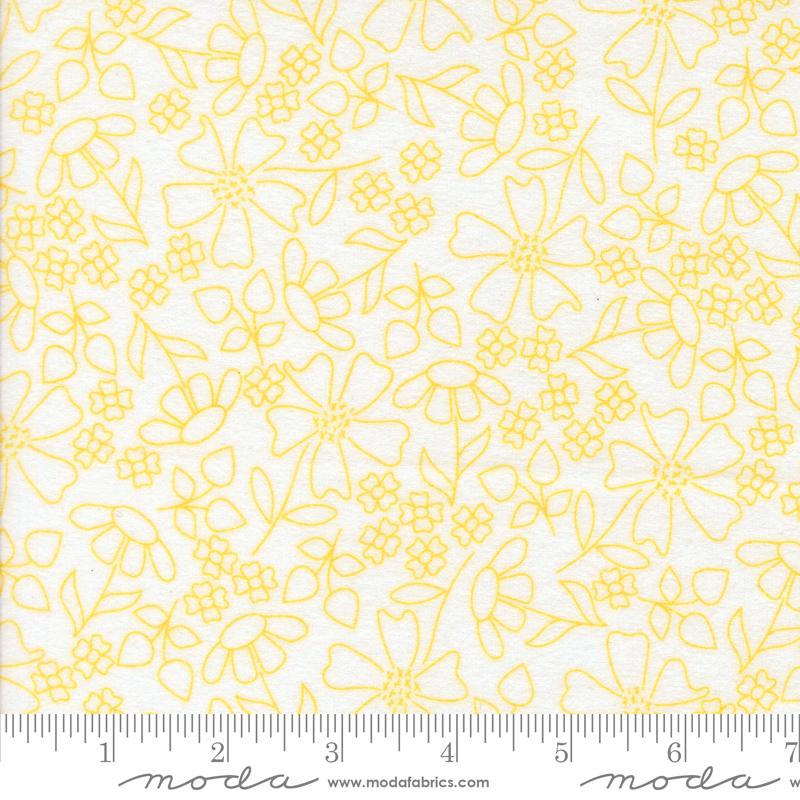 Sherbet Sunshine Flannel Sketch Sunshine - Quilt Fabric