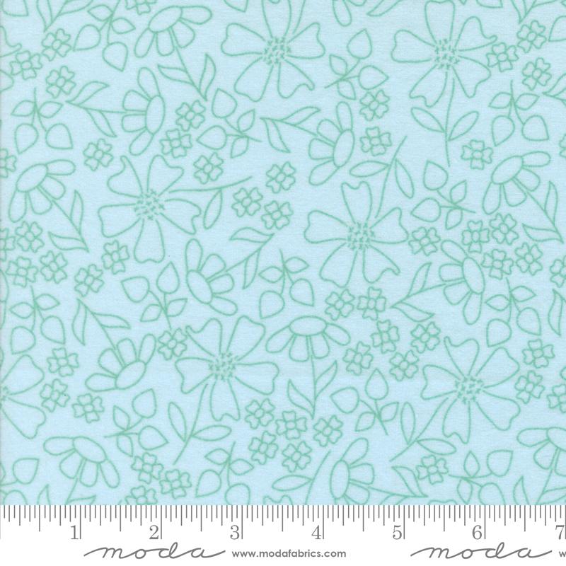 Sherbet Sunshine Flannel Sketch Sky - Quilt Fabric