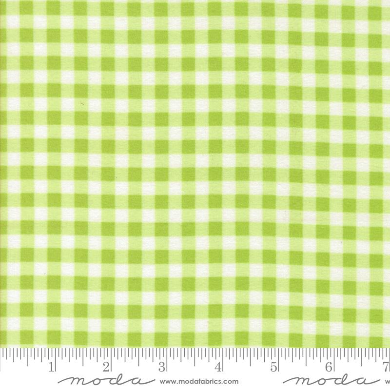 Sherbet Sunshine Flannel Gingham Leaf - Quilt Fabric