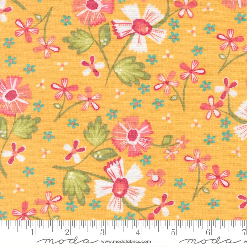In The Garden Flowers Goldenrod - Quilt Fabric
