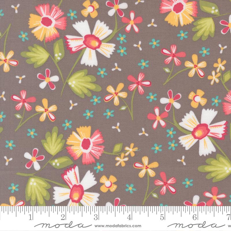 In The Garden Flowers Slate - Quilt Fabric