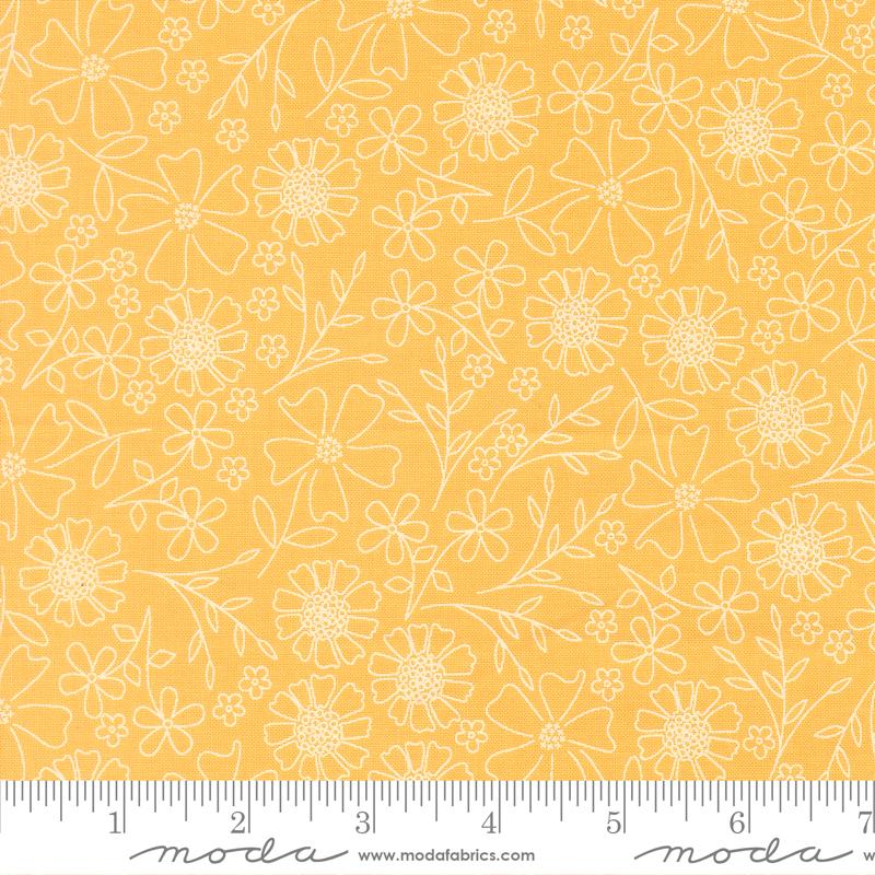 In The Garden Sketch Goldenrod - Quilt Fabric