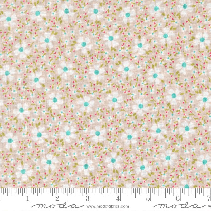 In The Garden Blossoms Stone - Quilt Fabric