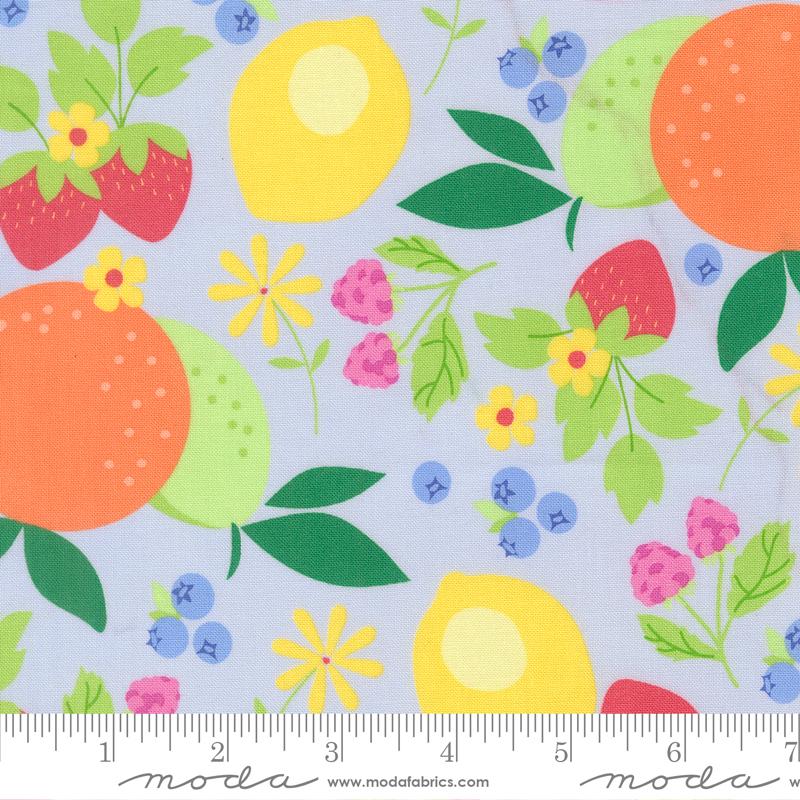 Fruit Salad Fruit Light Blue - Quilt Fabric