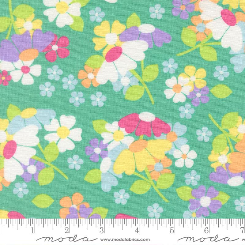 JoysomeFloral  Peacock - Quilt Fabric, zoomed in. Select this picture to zoom back out.