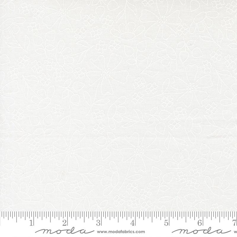 Joysome Imprint Cloud White - Quilt Fabric, zoomed in. Select this picture to zoom back out.