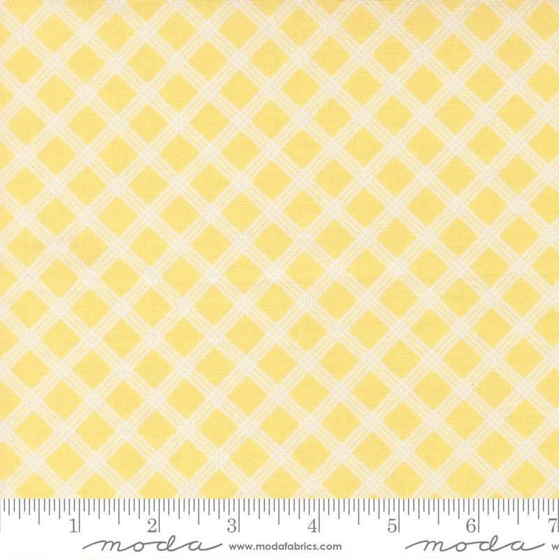 Joysome Gingham Sunshine - Quilt Fabric, zoomed in. Select this picture to zoom back out.