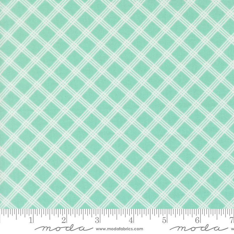 Joysome Gingham Seaglass - Quilt Fabric, zoomed in. Select this picture to zoom back out.
