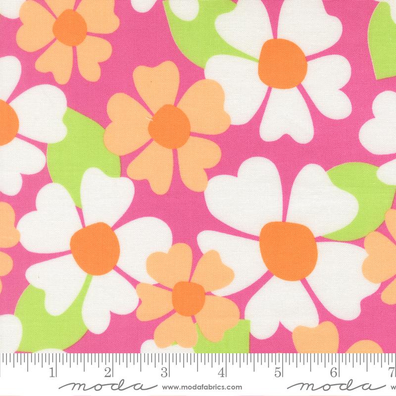 Joysome Flower Petunia - Quilt Fabric, zoomed in. Select this picture to zoom back out.