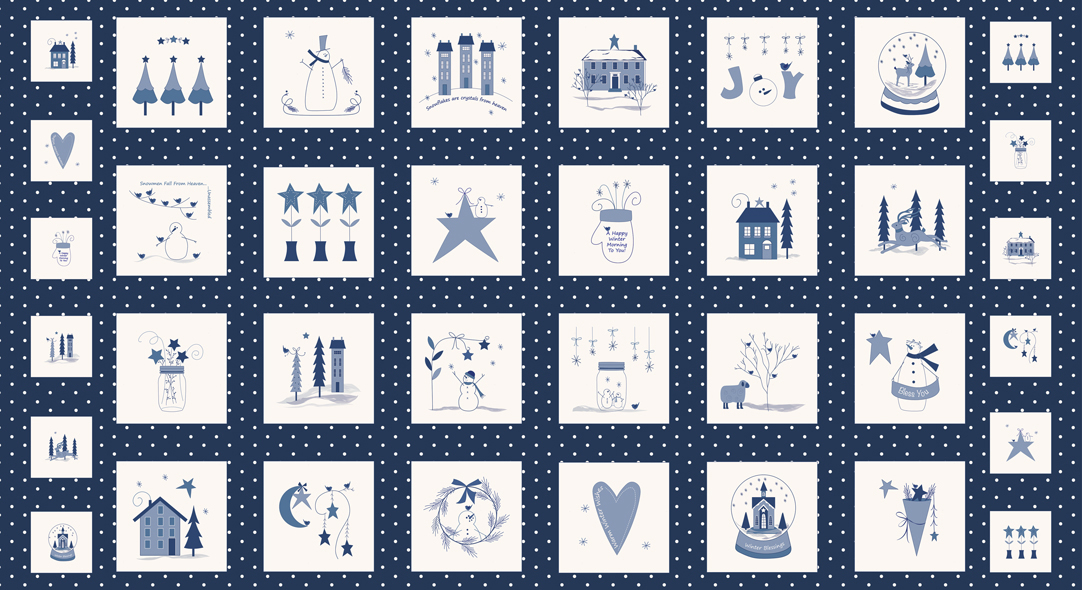 Crystal Lane Panel Winter Blue - Quilt Panel