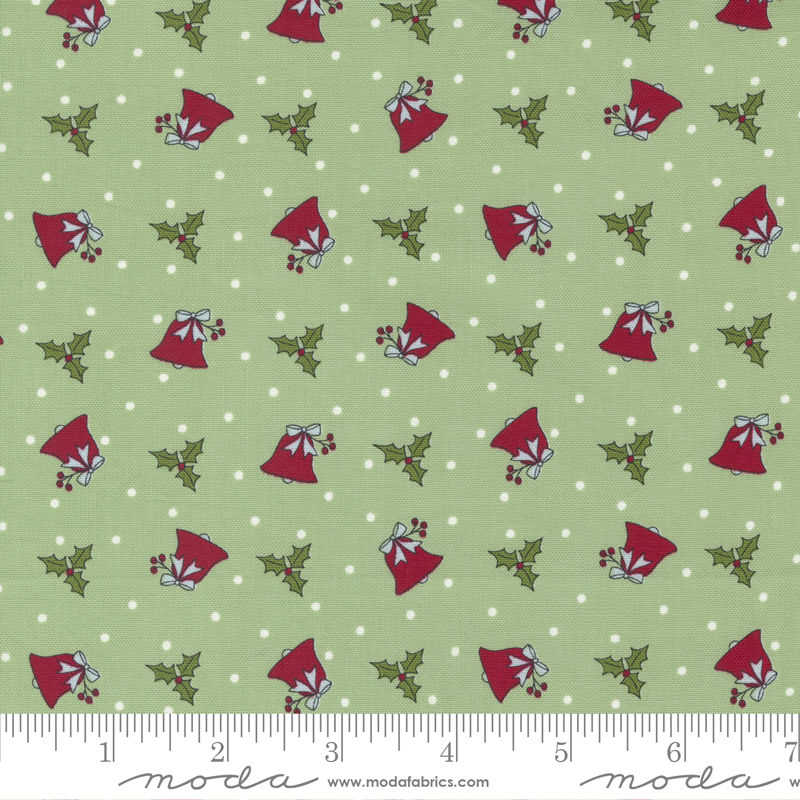I Believe In Angels Mistletoe - Holly Bells - Quilt Fabric