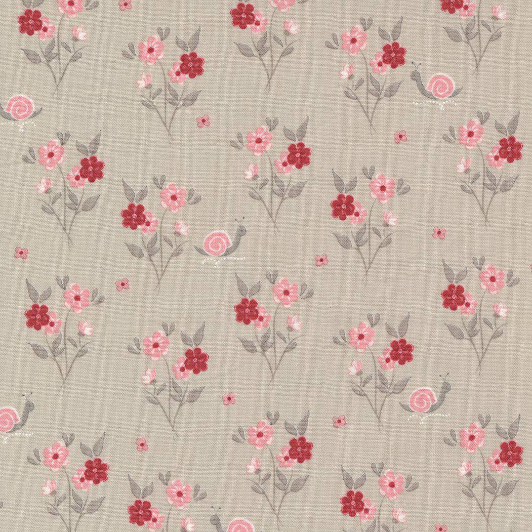 The Flower Farm Thistle - Flower Garden Snail - Quilt Fabric