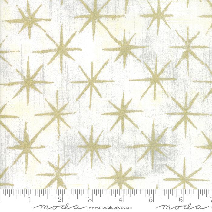 Grunge Seeing Stars Vanilla - Solid Metallic White - Fabric