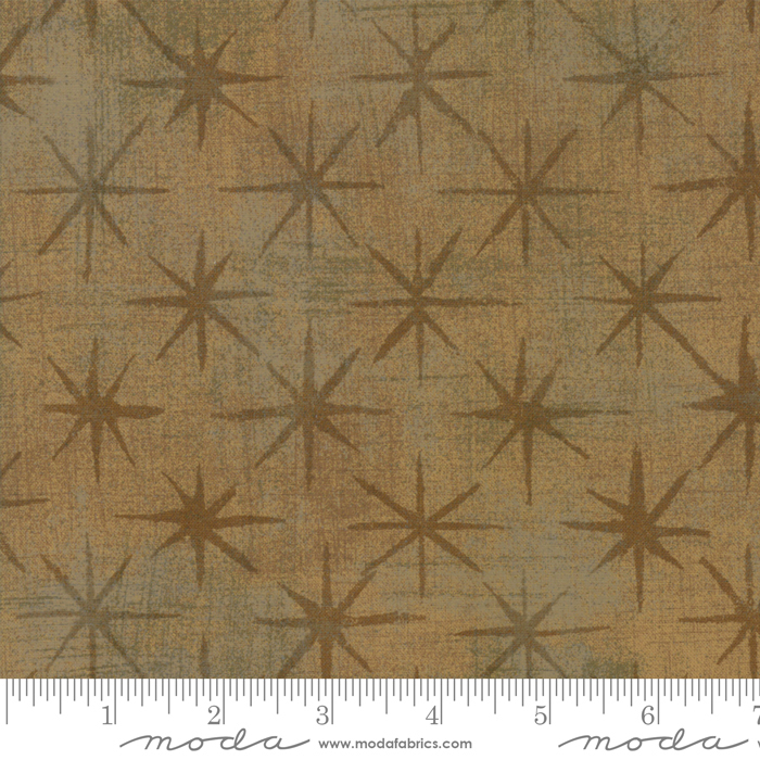 Grunge Seeing Stars Kraft - Quilt Fabric